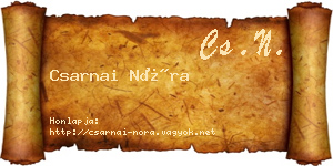 Csarnai Nóra névjegykártya